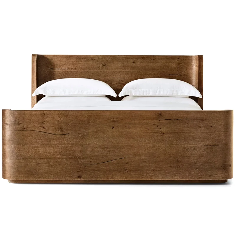 Modern Design Interior Furniture Home Furniture Bedroom Solid Wood Bed Hotel Minimalist Wooden Bed