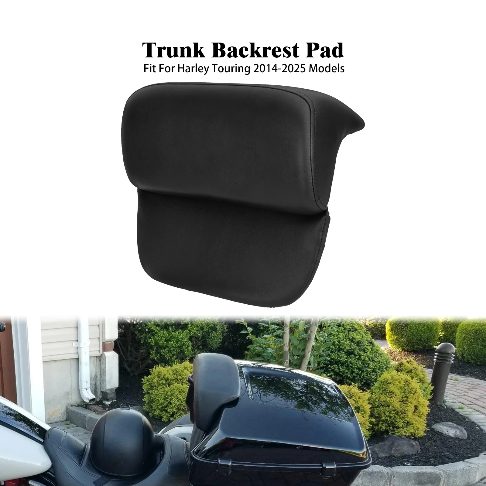 Motorcycle Trunk TopCase Backrest Pad Chopped Razor Tour Pack For Harley Touring Road King Street Electra Glide Standard 14-2025