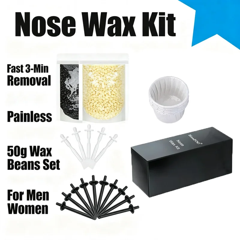 2026 50g Nose Wax Kit | There are Wax and Applicators | Hair Removal Kit for Men & Women Painless Removal of Nose Hair Cleaning