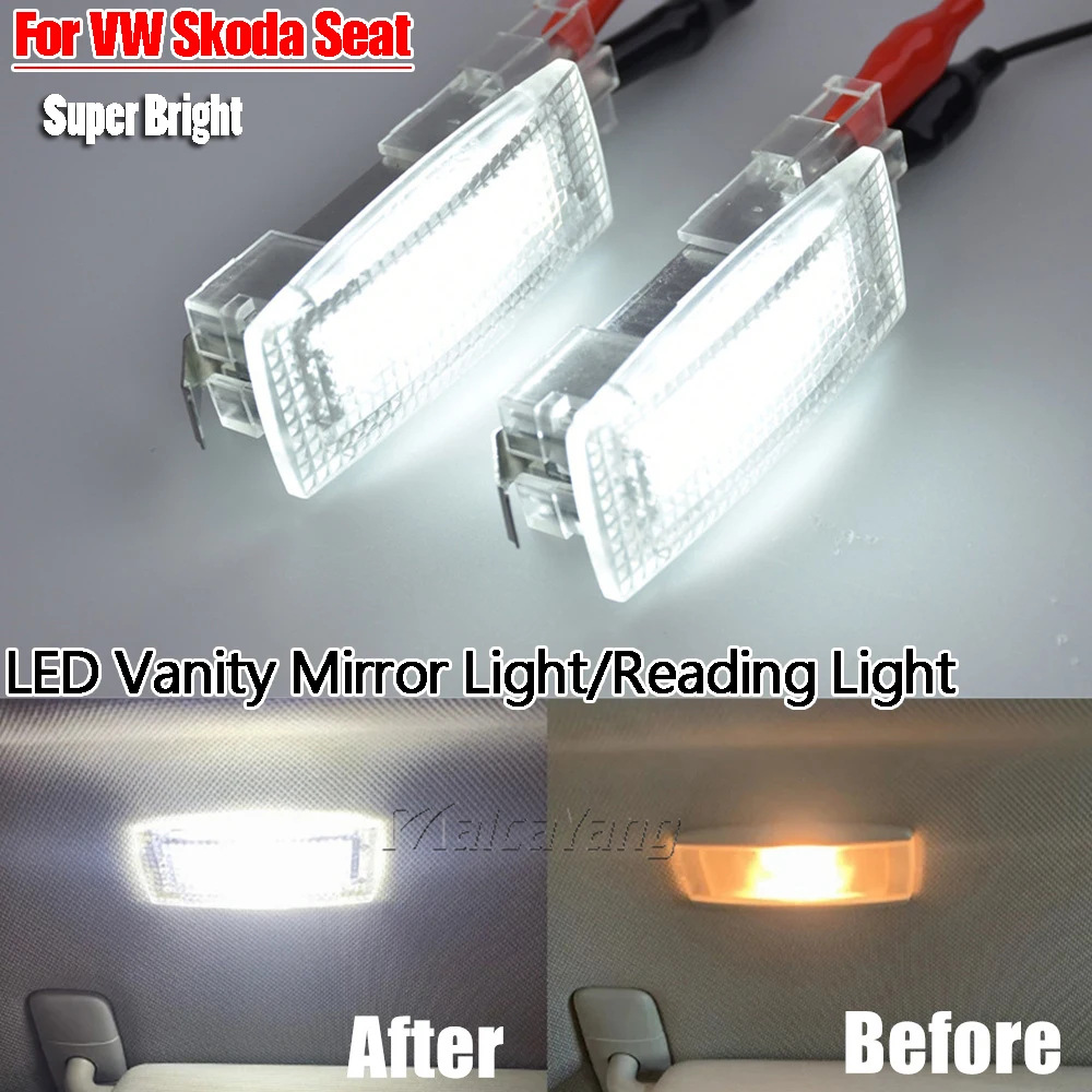 NEW Canbus Dome Ceiling Lamps LED Interior Sun Visor Vanity Mirror Light For VW Golf 4 5 6 7 Passat Jetta Polo Beetle Phaeton