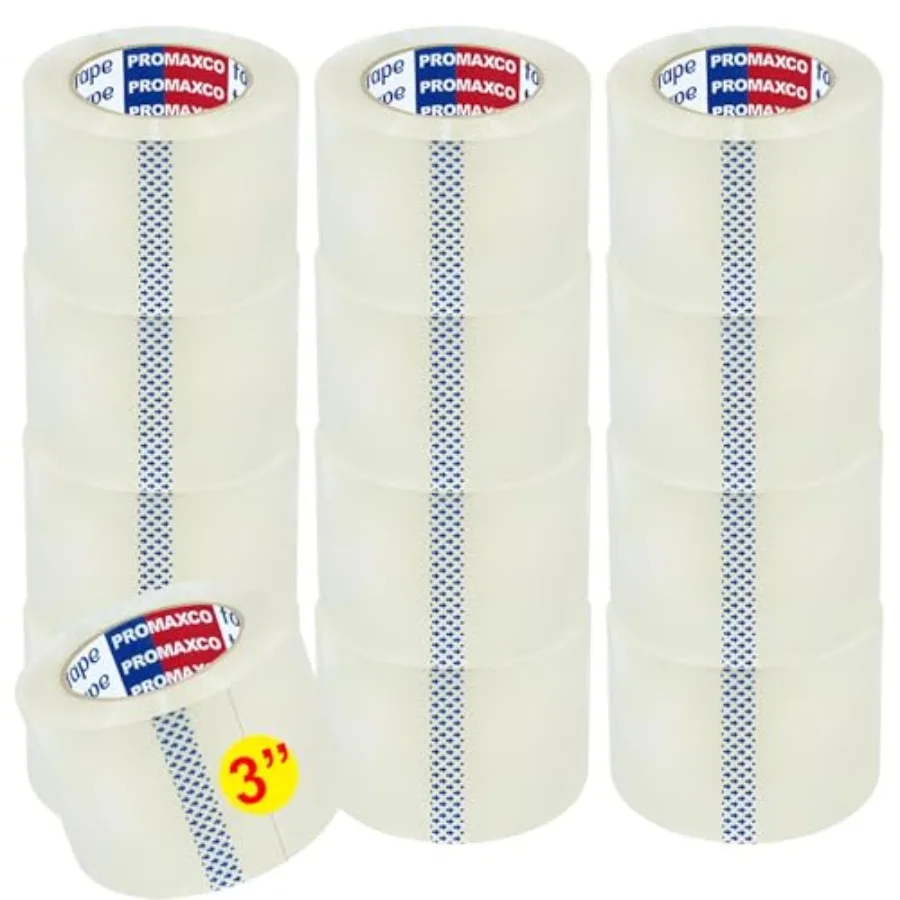 

3" Heavy Duty Packing Tape 24 Rolls Clear 3" Core Total 1440Y Clear 2.2 mil 3 inch x 60 Yards Refill for Packaging and Shipping