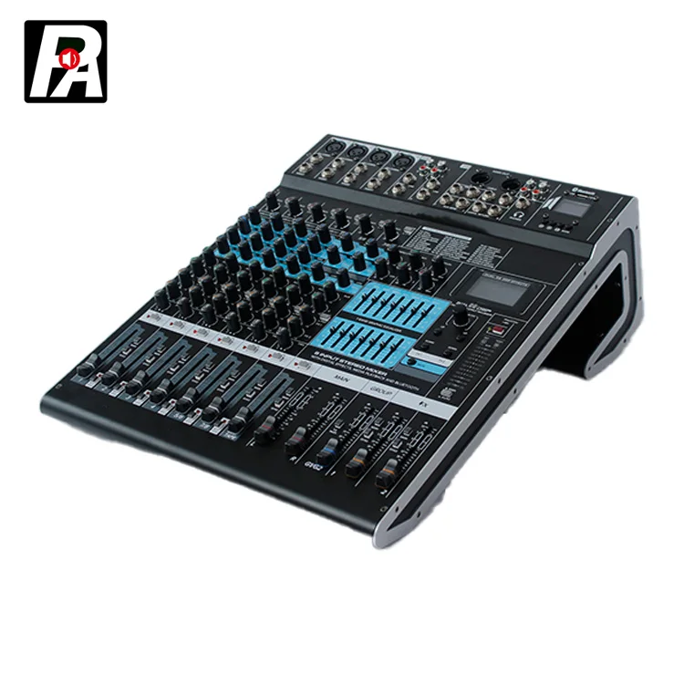 

Professional 8-Channel Digital DJ Mixer Console USB Connection 99 Reverb Effects MP3 Feature Audio Mixer Professional Console