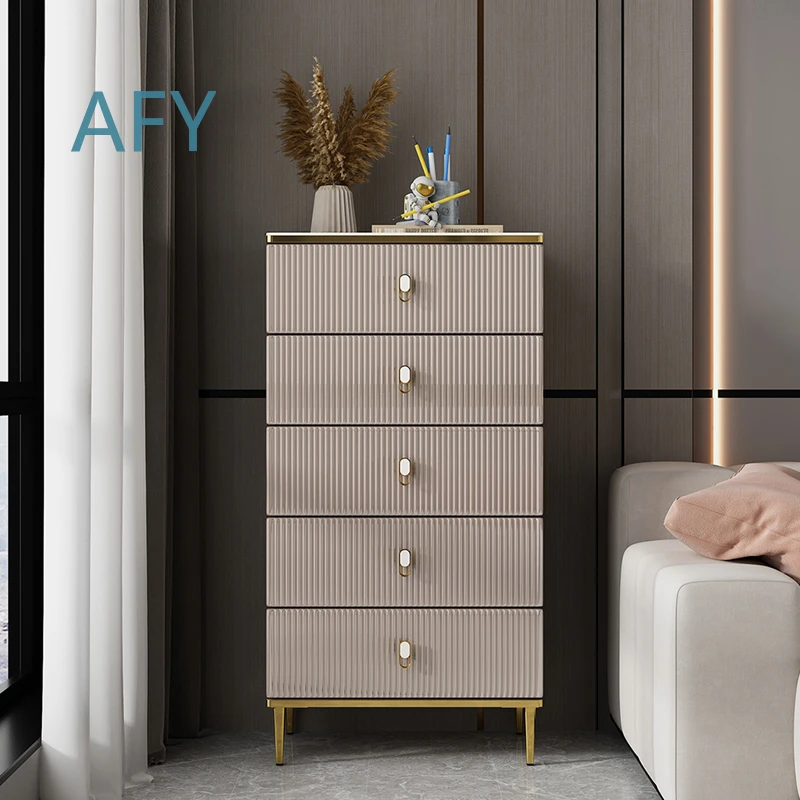 Minimalist Chest Cabinet for Bedroom Storage Light Luxury Rock Slab Side Cabinet Combination Large Capacity Locker Simple