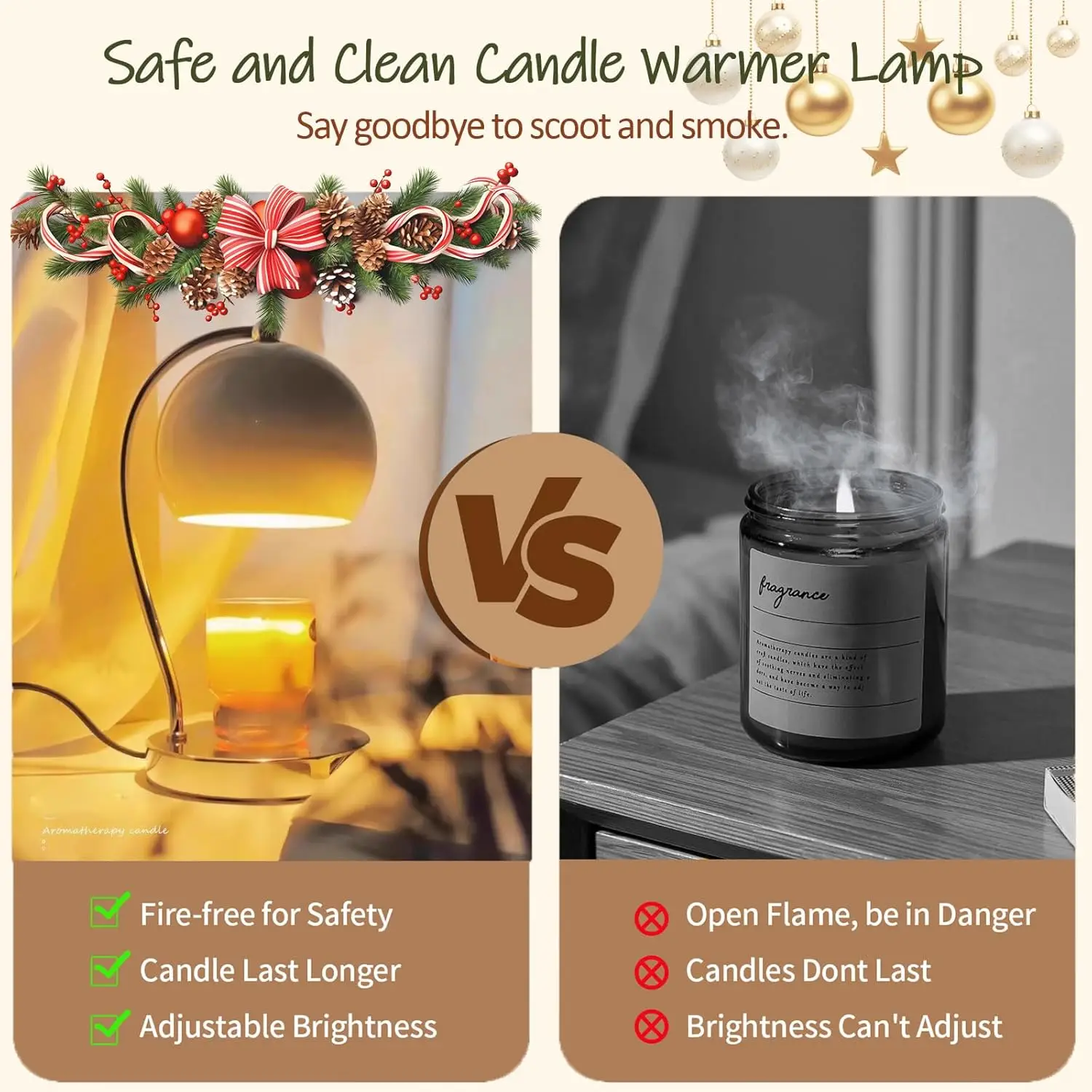 Fotografia 6: Lâmpada Moderna para Aquecer Velas, Lâmpada de Aquecimento de Velas com Base Larga, Timer e Dimmer, Decoração Artística para Casa