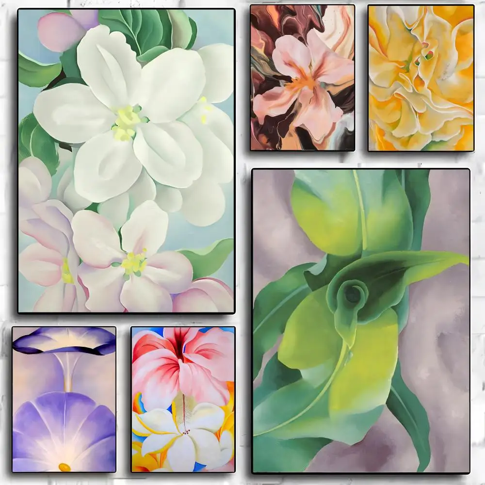 Georgia O'Keeffe Floral Art Poster Self Adhesive Matte Wall Art Removable Home Room Decoration