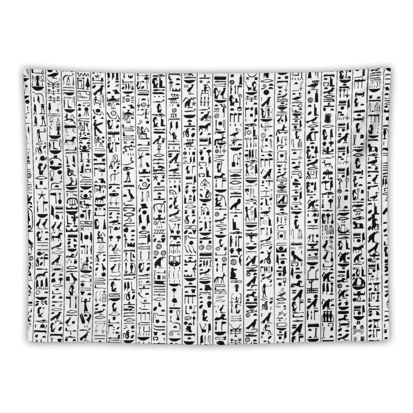 Hieroglyphics B&W Tapestry Room Decor Cute Room Aesthetic Tapestry