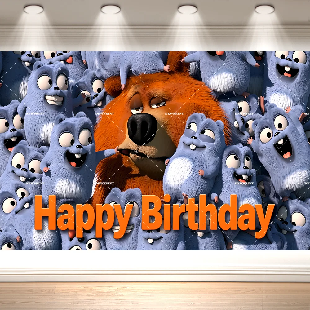 Dewprint G-Grizzy and the L-Lemmings Birthday Party Backdrop Animal Themed Photography Background Birthday Decor Banner Supplies view 2