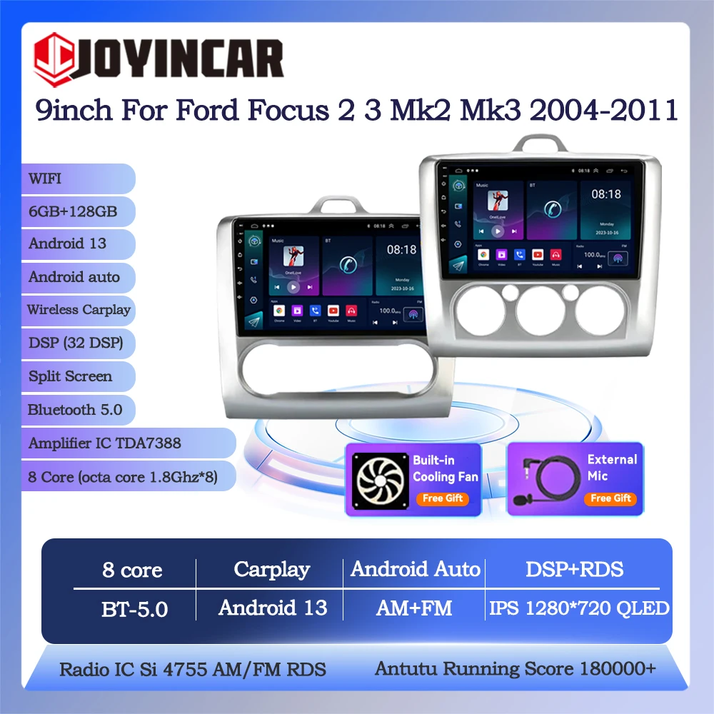 

Joyincar 2 Din Android 13 Car Radio For Ford Focus 2 3 Mk2 Mk3 2004-2011 Multimedia Video Player 9'' GPS Navi RDS Carplay Stereo