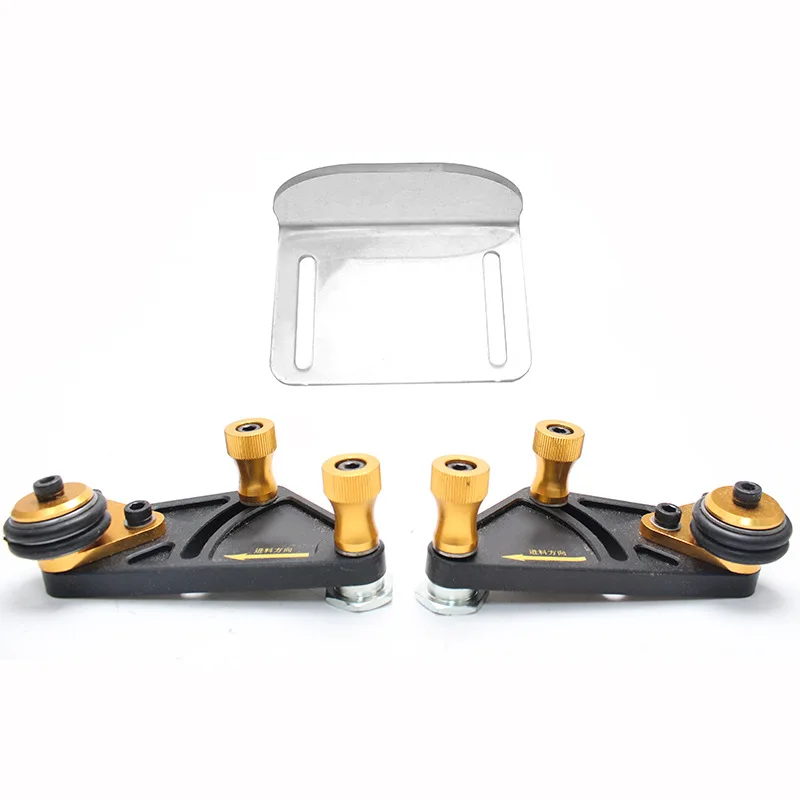 

Woodworking aluminum alloy multi-purpose feather plate sawing machine press feeder guide woodworking safety push tool