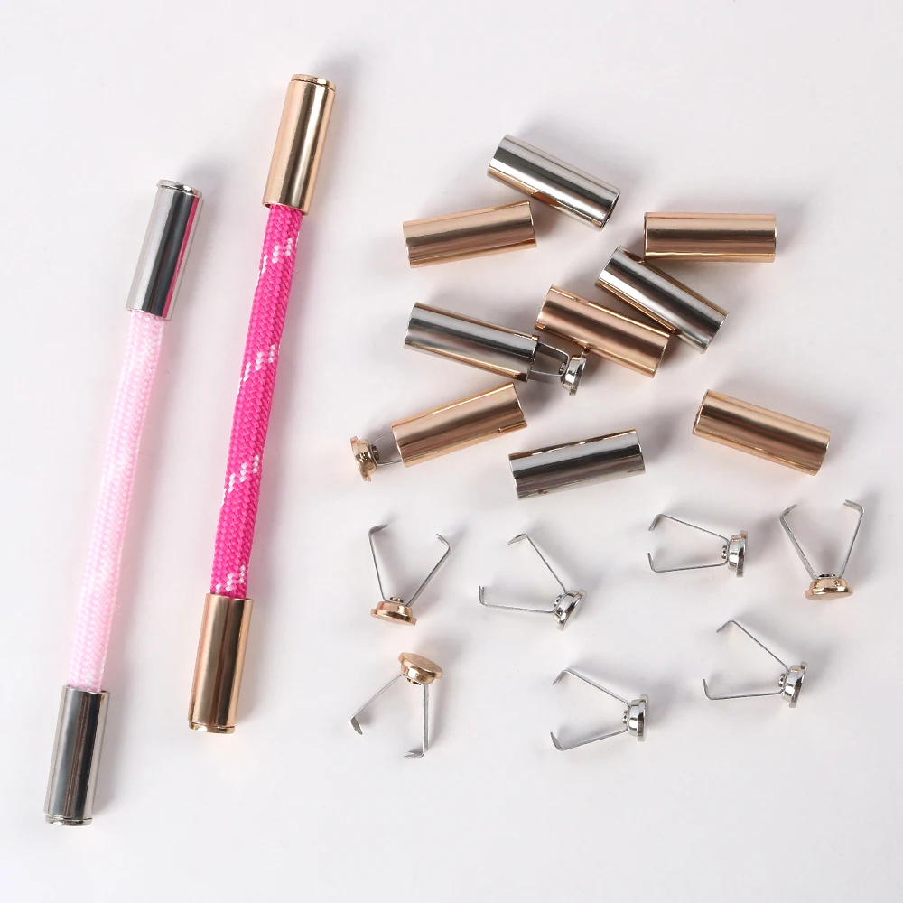 

4 Sets 18mm Steel KC Gold/Silver Color Lock Stopper Metal Cord Tail Clip Clasps For DIY Jewelry Handmade Making Accessories
