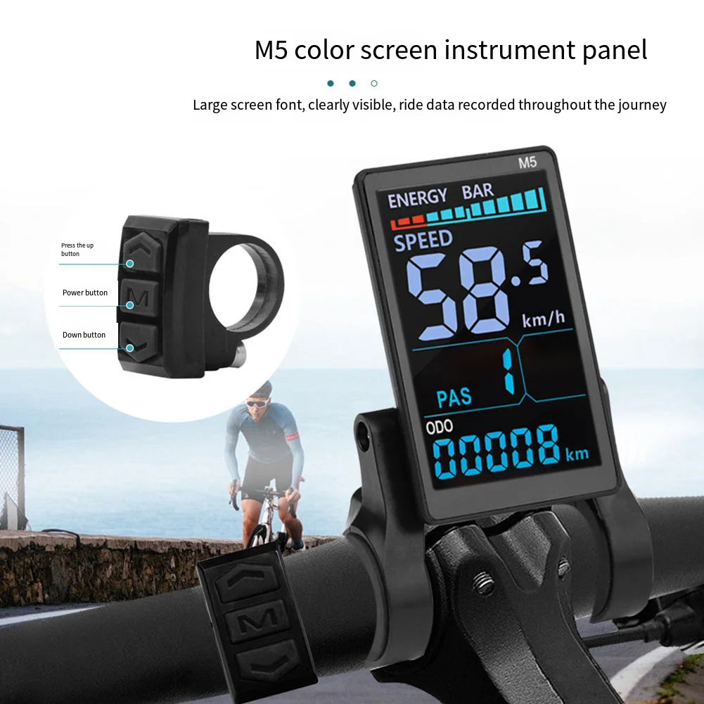 /Colorful /LCD /Display 24V-72V Waterproof Connector For OMD 2 Protocol Ebike Speedometer Instrument Panel For Electric Bicycle