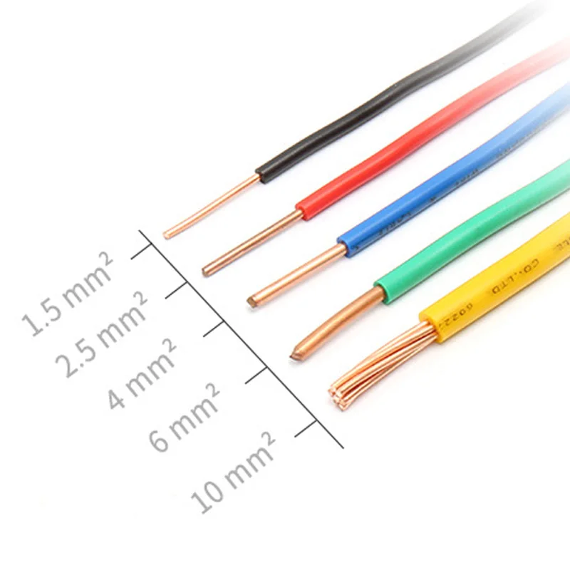 BV 20/19/18/16/14/12/10/8 AWG Single Core Wire Solid Core Copper Wire PVC Colorful Cable Flame Retardant Fixed Electrical Wiring