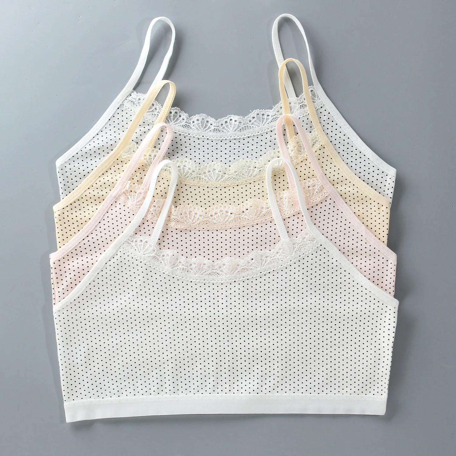 4pcs Girl Bra Vest 7-15 Years Old Thin Section Children's Underwear Female Development Period Cotton Sling Student Training Bra