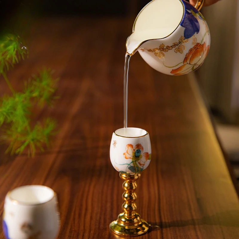 3-Head wine set Ceramic wine jug wine glass Household Baijiu cup Spirits cup