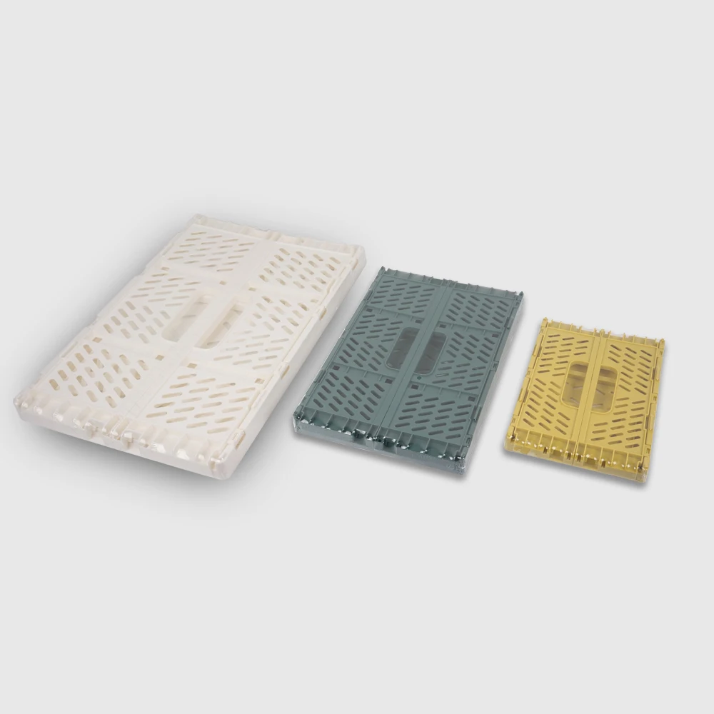 صندوق تخزين بلاستيكي قابل للطي متعدد الأغراض قابل للطي، سلة قابلة للتكديس للتنظيم S/M/L