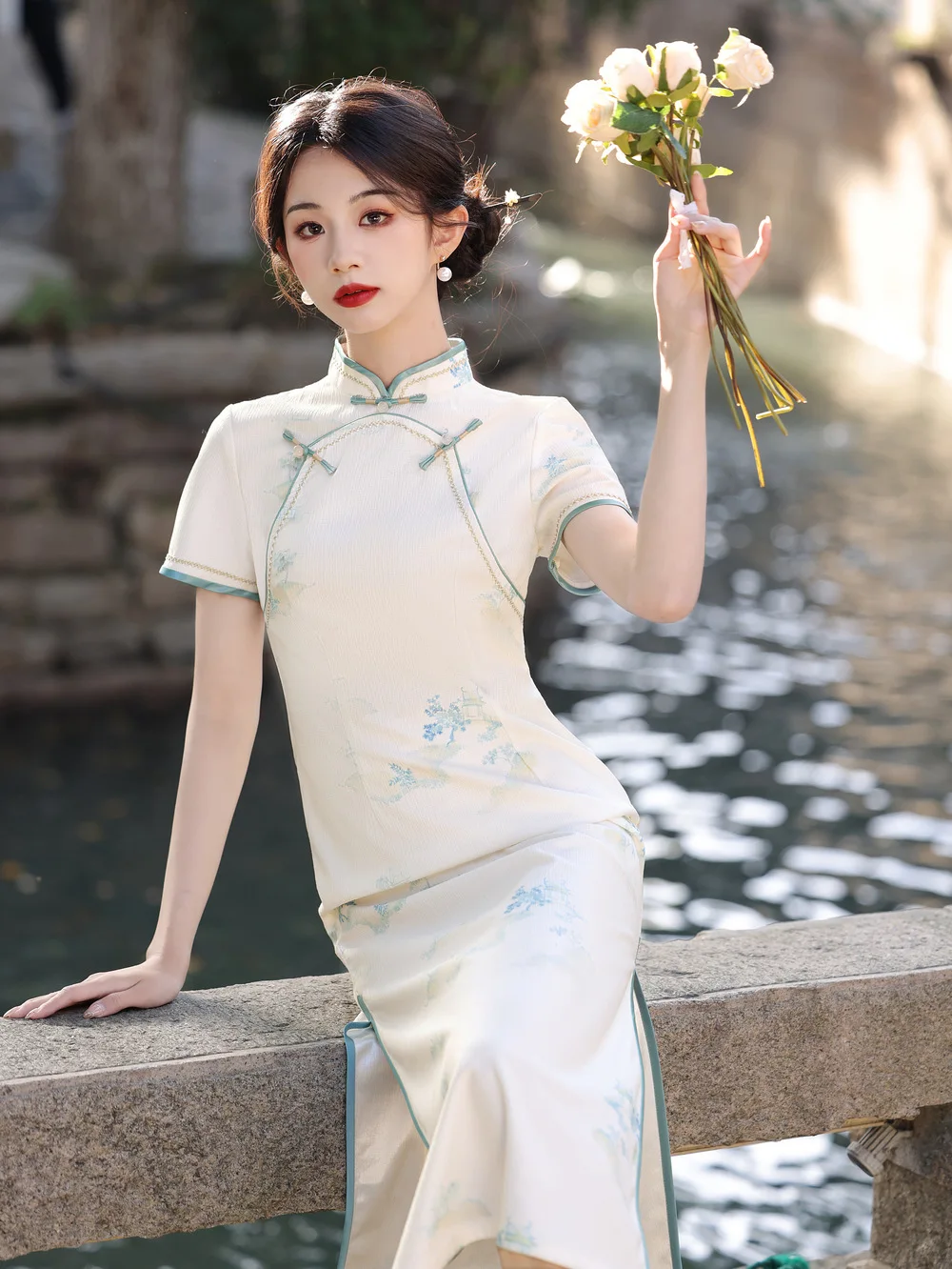 

Yourqipao, летнее повседневное темпераментное элегантное Ципао, элитное вечернее платье Cheongsam в китайском стиле для молодых девушек для женщин