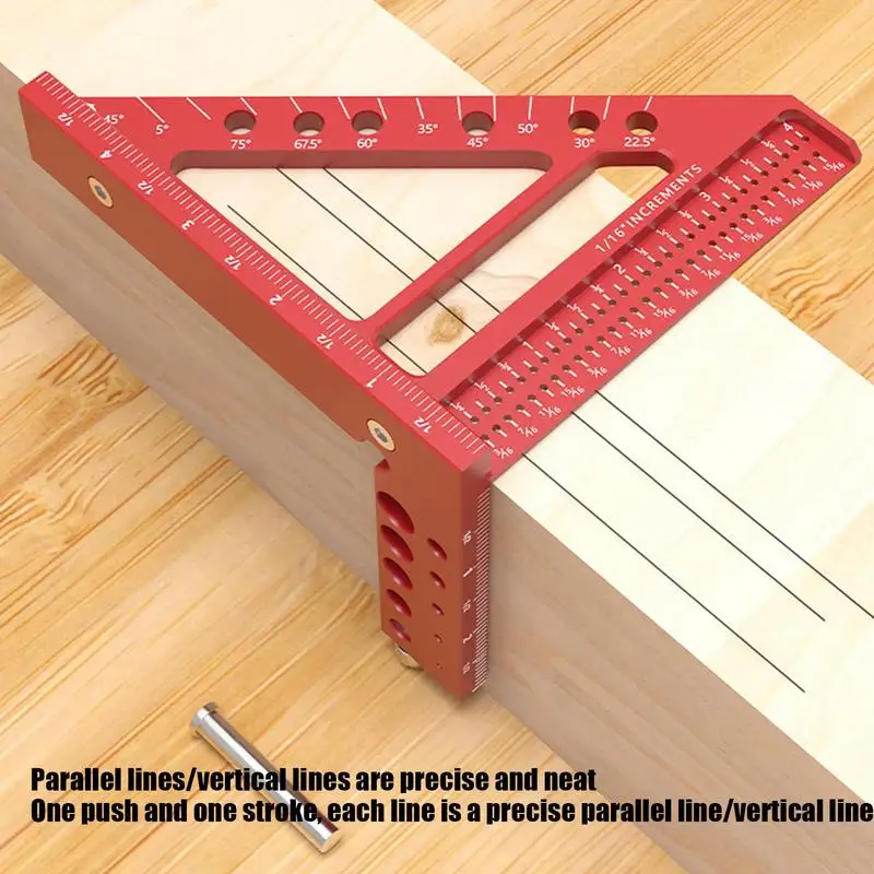 Carpenter Square Scribing Ruler Woodworking Drawing Liner Scriber With Pin Small Framing Square Tool Drawing Liner Scriber