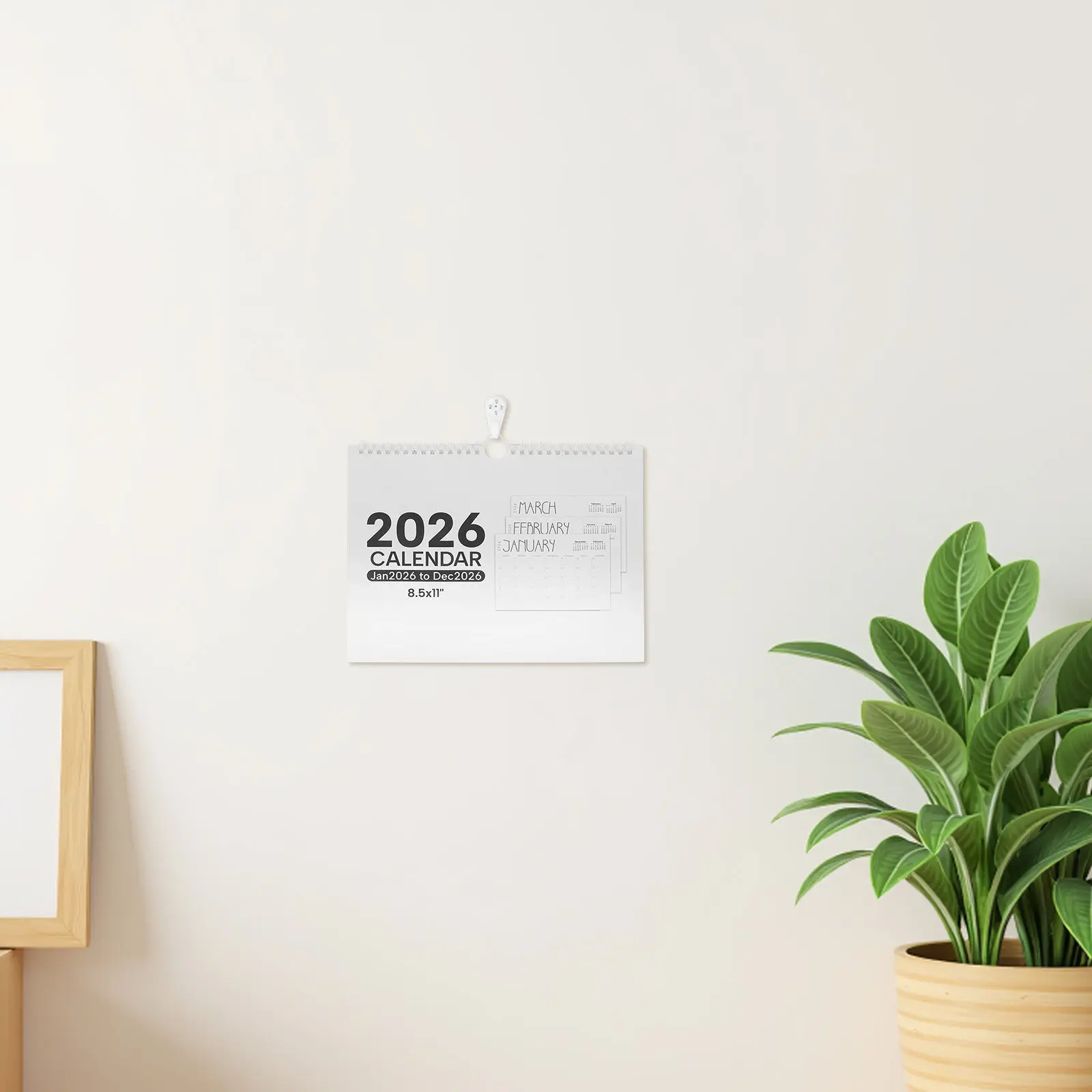 

2026 Wall Calendar Twin Wire Binding Monthly Planner Thick Paper Large Block Pages Home Office Hanging Planning Organizer Yearly