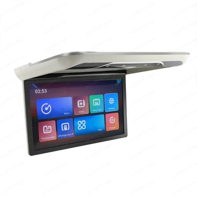 ch 19 Inch 4K Multimedia Video Player Car Monitor Android 1080P Ceiling TV Roof Mount Display Support FM/WIFI/HDMI/USB/TF
