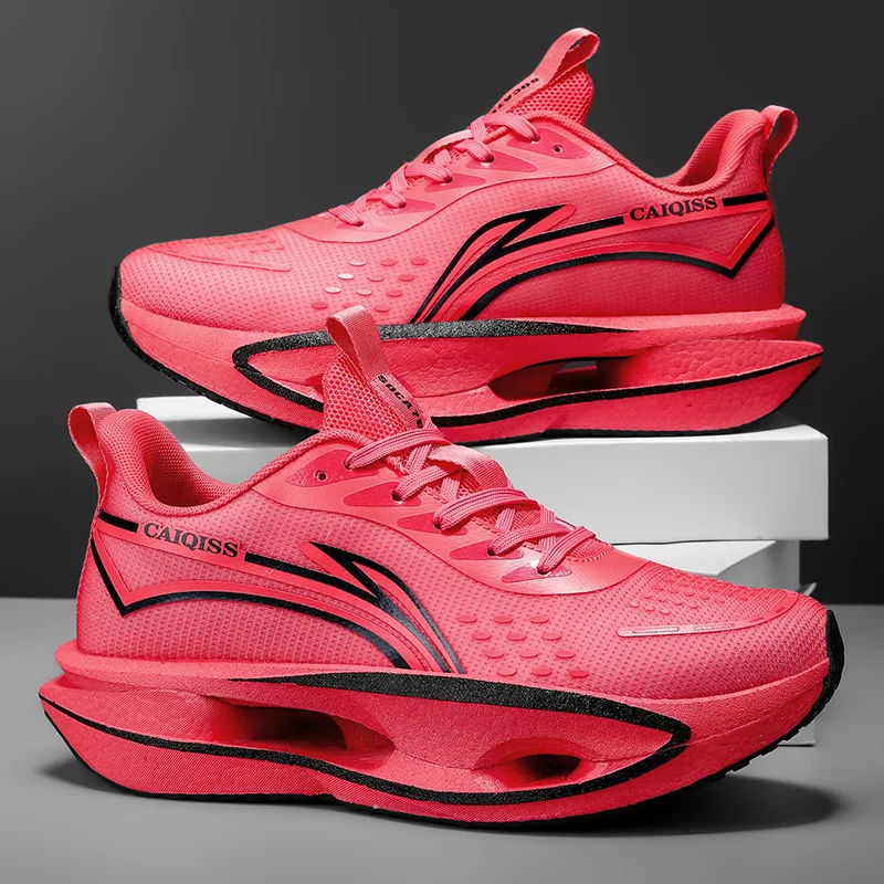 Men's Sports Running Shoes, Comfortable Upper and Inner Layers, Unisex, Wear-Resistant and Durable Sole, Fabric Insole, Round Toe, Lace-Up Closure, Sporty Style, All-Season Comfort Shoes