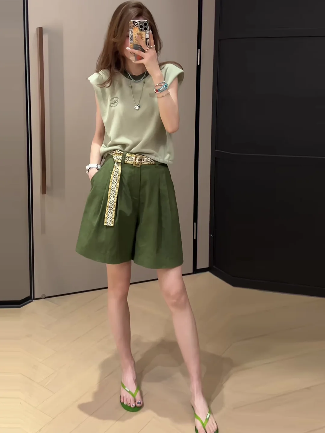 

Летний модный хлопковый льняной комбинезон, круглый женский комплект Ne, брюки с высокой талией, футболка, костюм из двух предметов, корейский сле