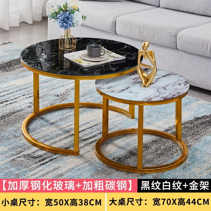 Coffee Table Living Room Small Round Table Modern Simple Small House Tempered Glass Tea Tables Sofa Side Tables Mesas Furniture