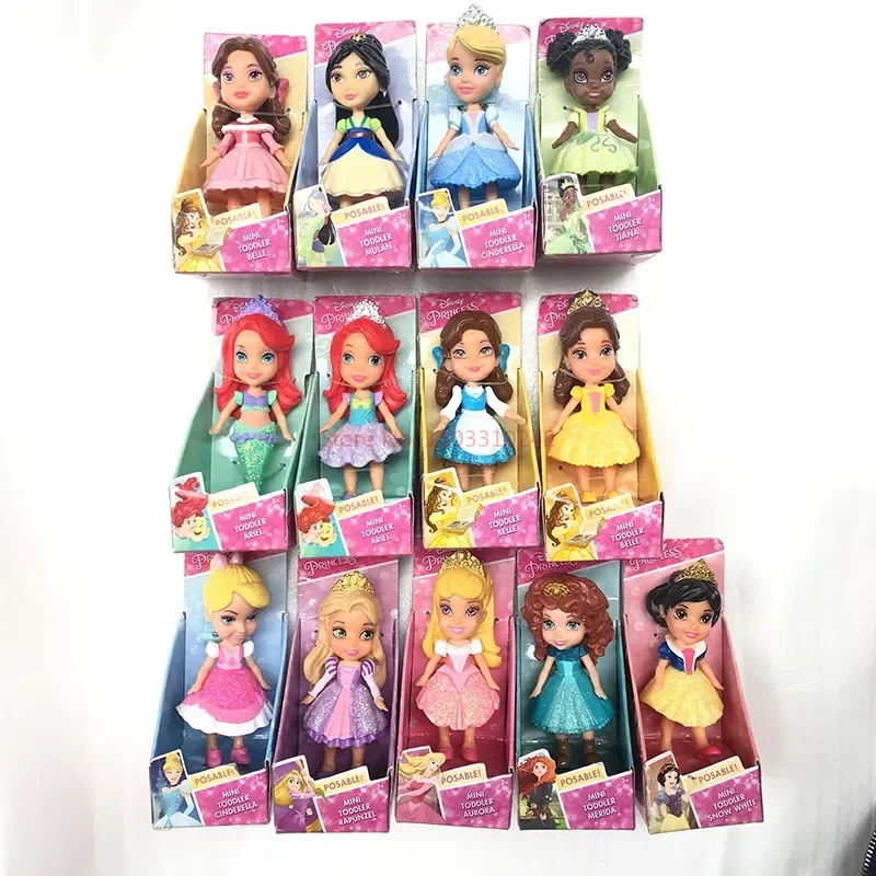 

Disney Princess Miniature Dolls Model Rapunzel Ariel Snow White Poseable Cute Anime Action Figure Frozen Collectible Model Toy