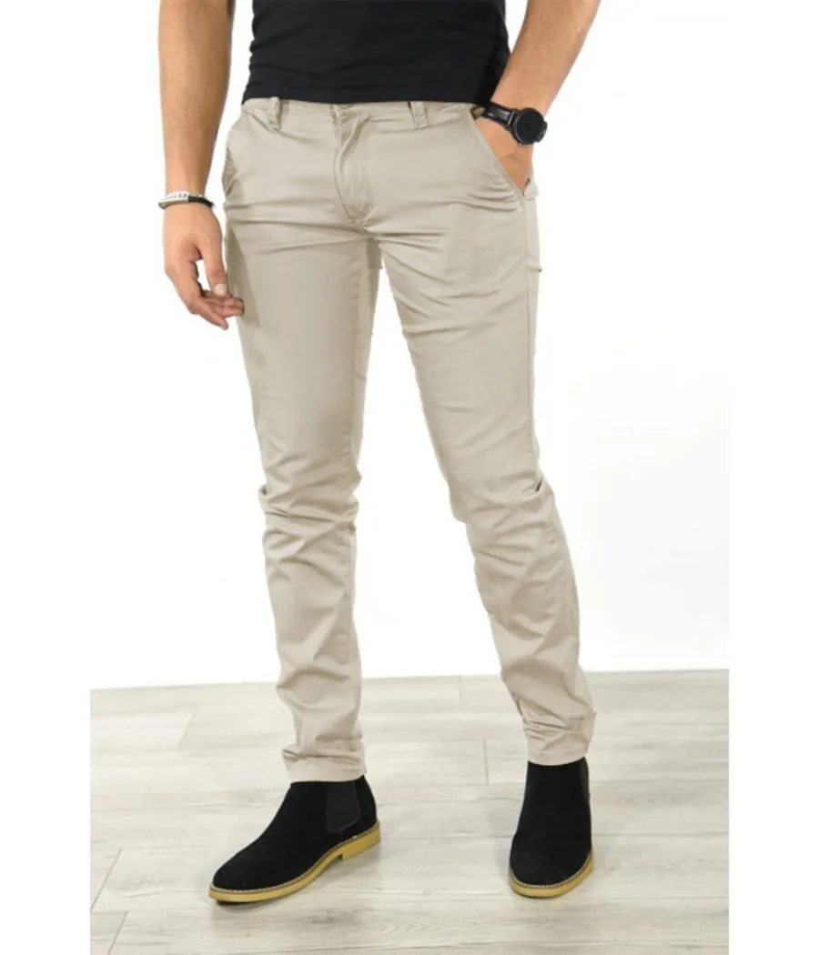2025 New Casual Pants Men's Classic Style Fashion Business Slim Straight Trousers Solid Daily Versatile Men Clothing Pantalones
