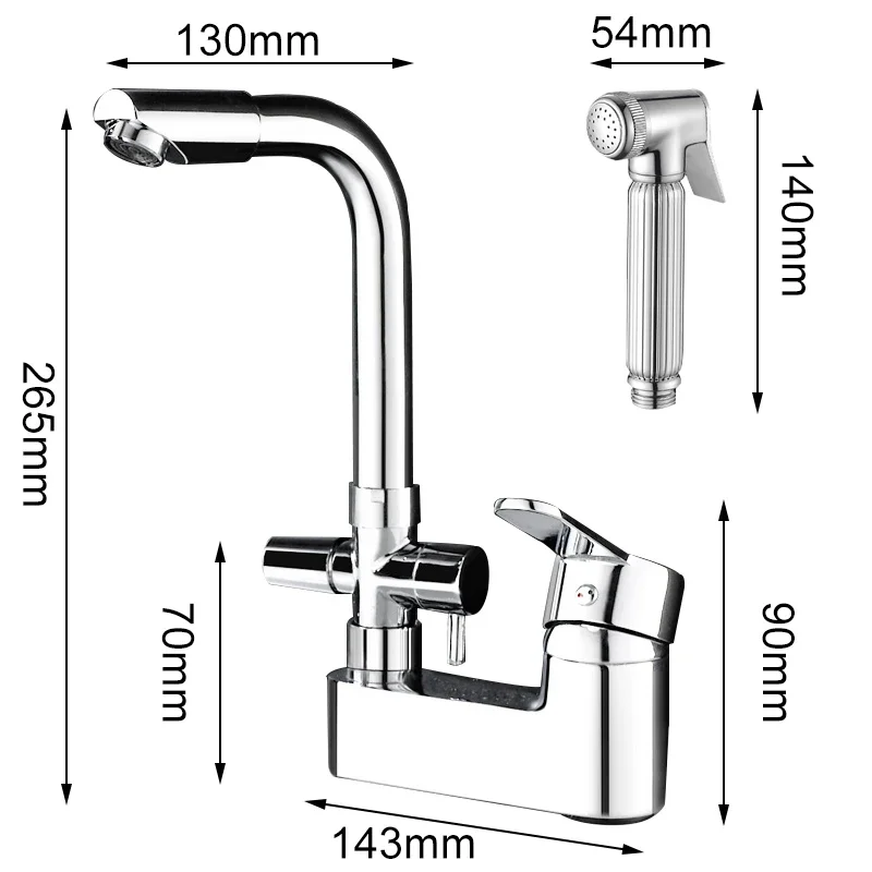 Vidric Basin Faucet Swivel Chrome Basin Faucets With Pull out Sprayer Handshower Mixer Tap Bathroom Functional Sink Faucet