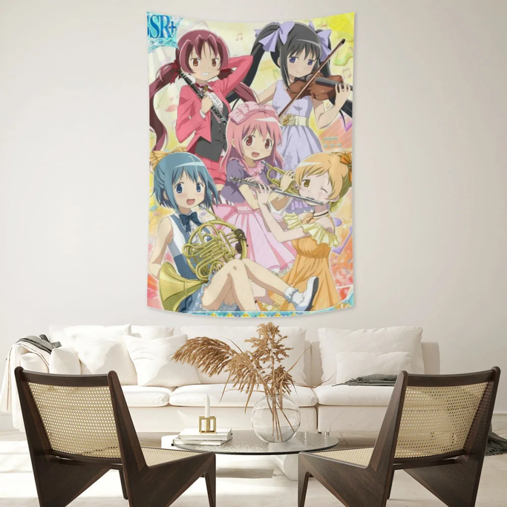 

Puella Magi Madoka Magica Tapestry Home Decoration Aesthetics Large Fabric Wall Hanging Carpet Dorm Backdrop Sofa Blanket