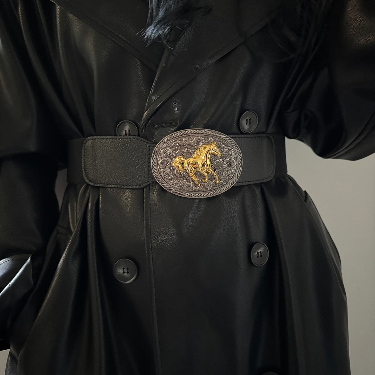 New Corset Western Bull Horse Wide Belt Pu Leather Slimming Body Belts for Women Elastic High Waist Belt Dress Cummerbunds Gifts