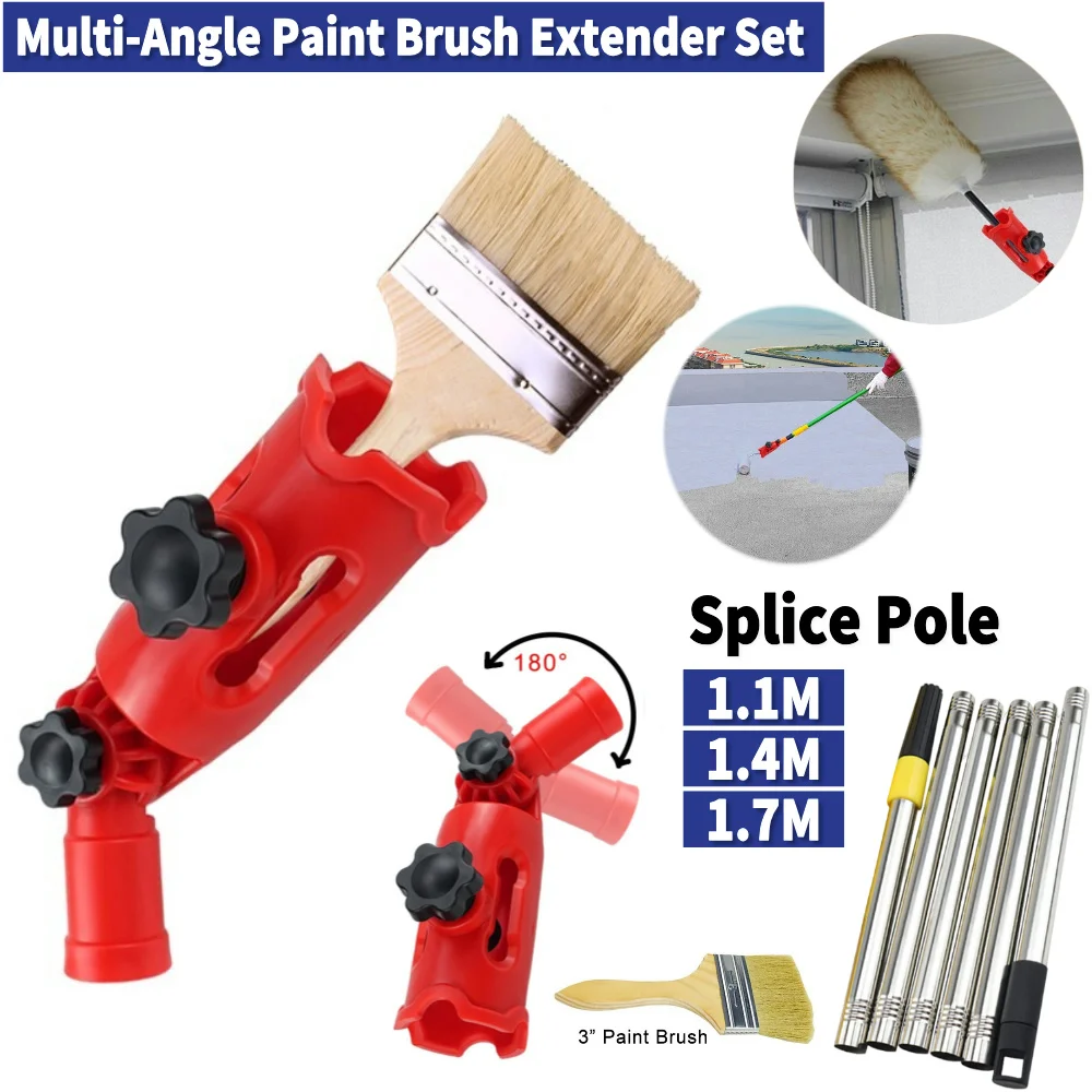 

Multi-Angle Paint Brush Extender Set Telescopic Ceiling Wall Painting Rods Cleaning Brush for High Ceiling Trim Edge And Corner