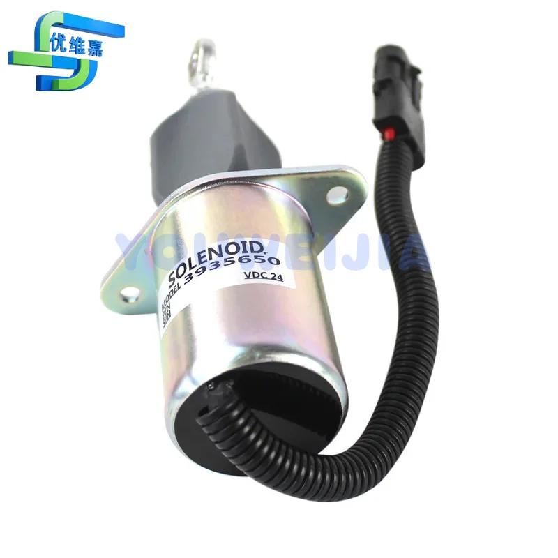 24vShutoff Solenoid Fits for Cummins 6CT Diesel Engine Daewoo Excavator3935650  SA4764243970416  2TO201114 A Repairing Parts