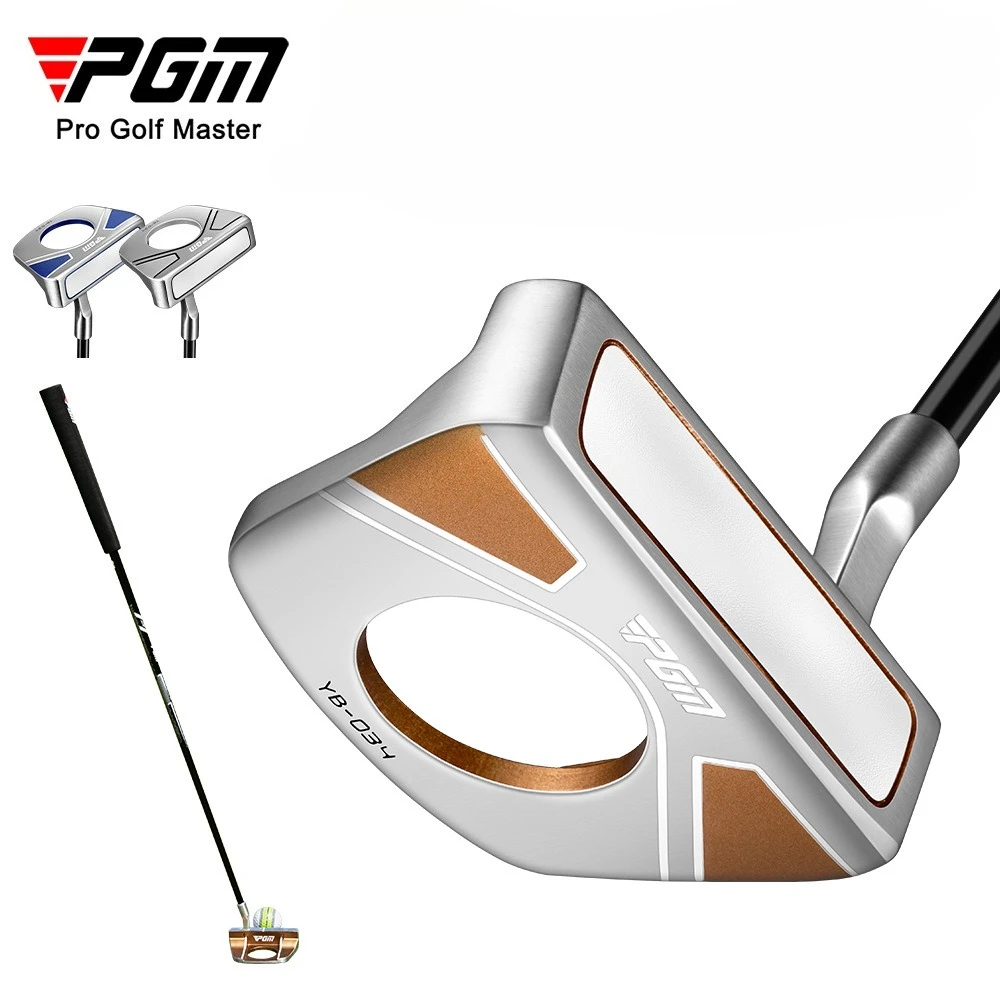 PGM Professional Self Standing Golf Putter 34 Inch Carbon Shaft Stainless Steel Head with Aiming Line and Ball Pickup