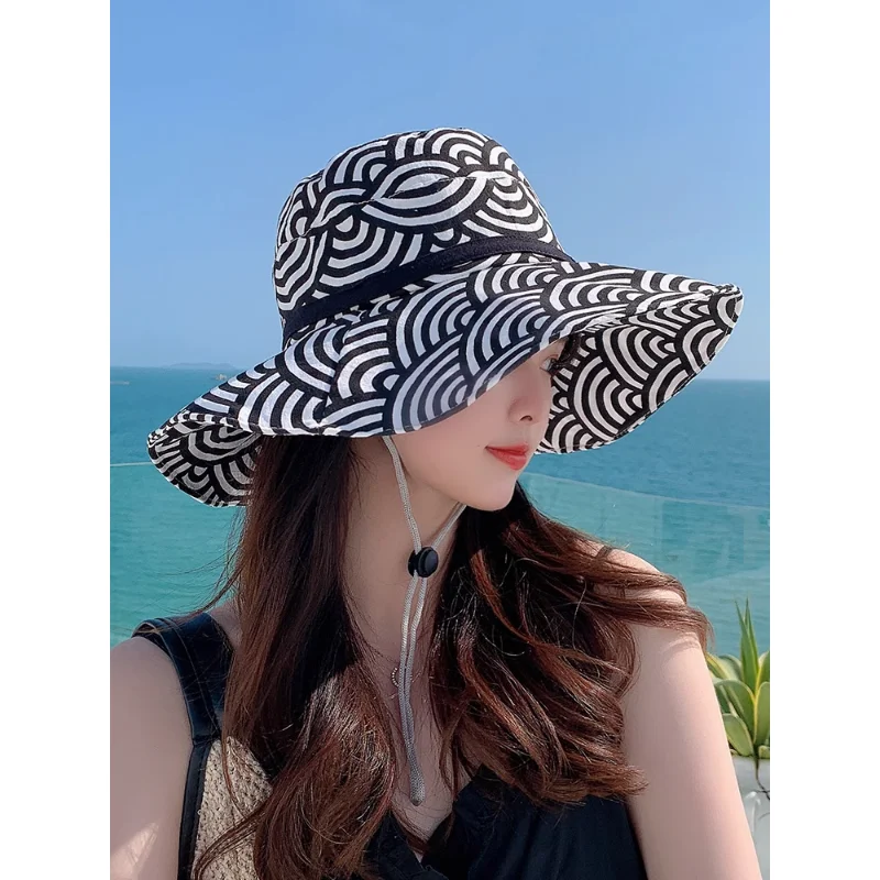 

2023 New Fisherman's Hat Women's Summer Sun Sunscreen Hat All Seaside Holiday Large Visor Visor Simple Fashion Basin Hat