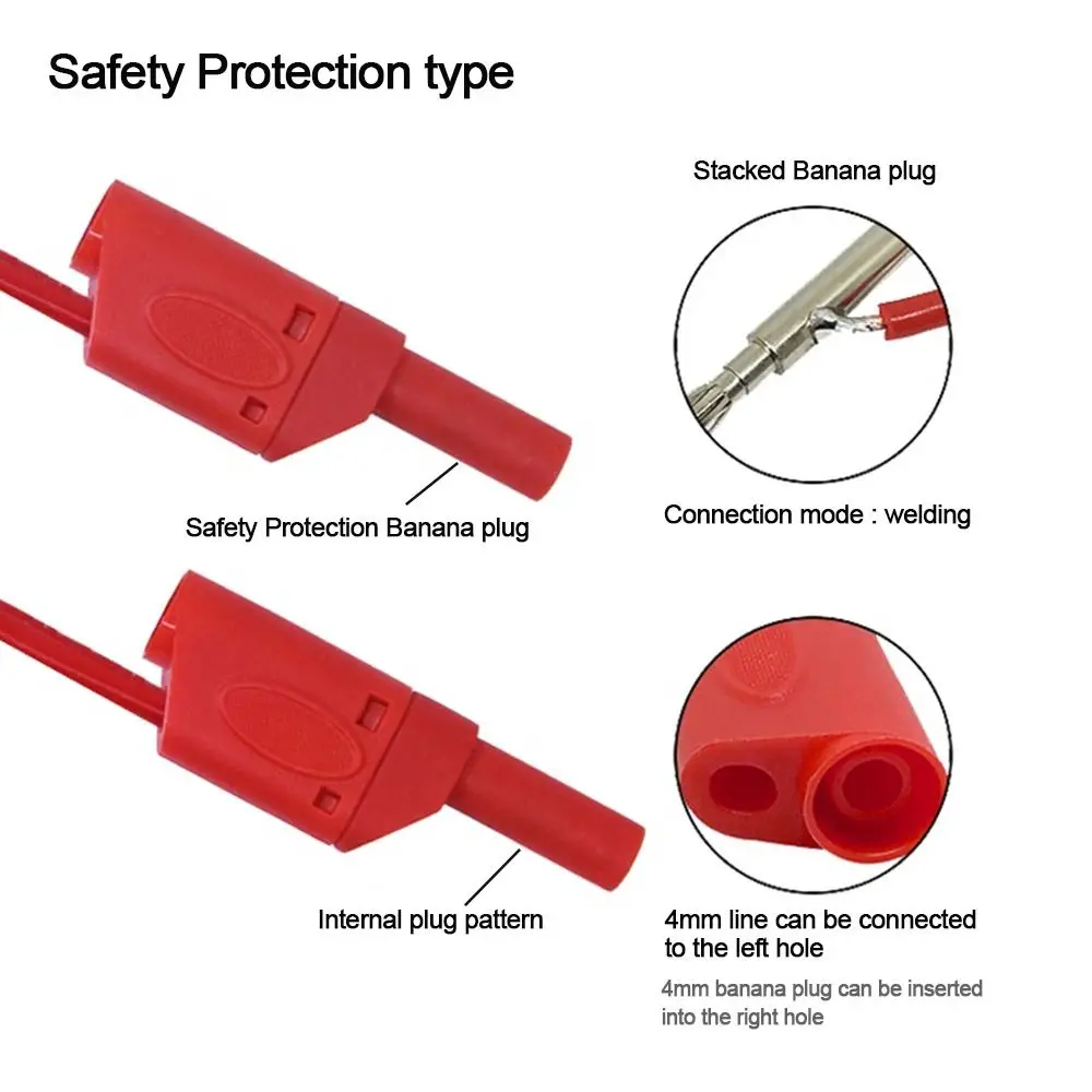 Safety 4MM Banana Plug Stackable Black Red Banana Plug Wire Solder Banana Plug Connector Electrical Tools