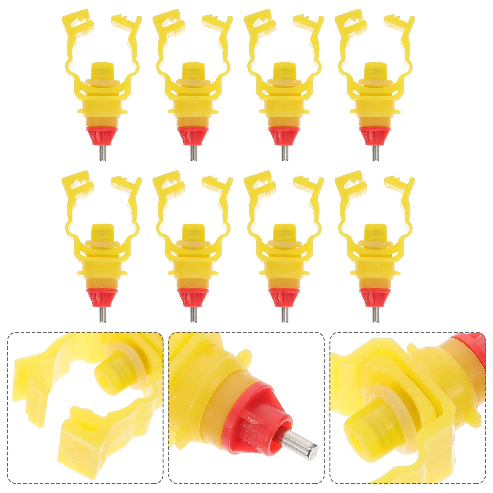 

20Pcs Spring Clip Style Chicken Water Feeder Reliable Poultry Bucket Drinker Automatic Hen Duck Broiler Waterer Efficient Use