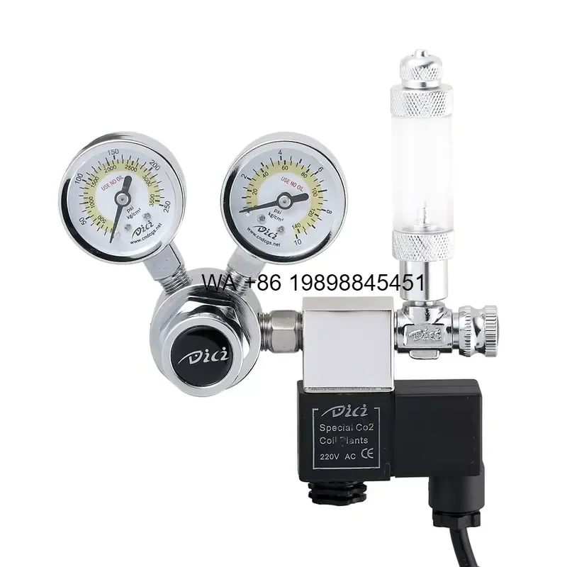 Wmwmnu for Hot Sale Best Quality Brass Air CO2 Pressure Regulator Precision Stainless Steel Trim Solenoid Valve Double Meter