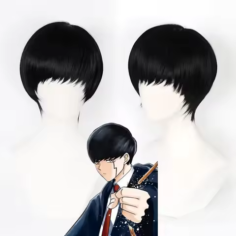 Anime Mashle Cosplay Wig Mashle: Magic and Muscles Magic Robe Halloween Role Play Black wig