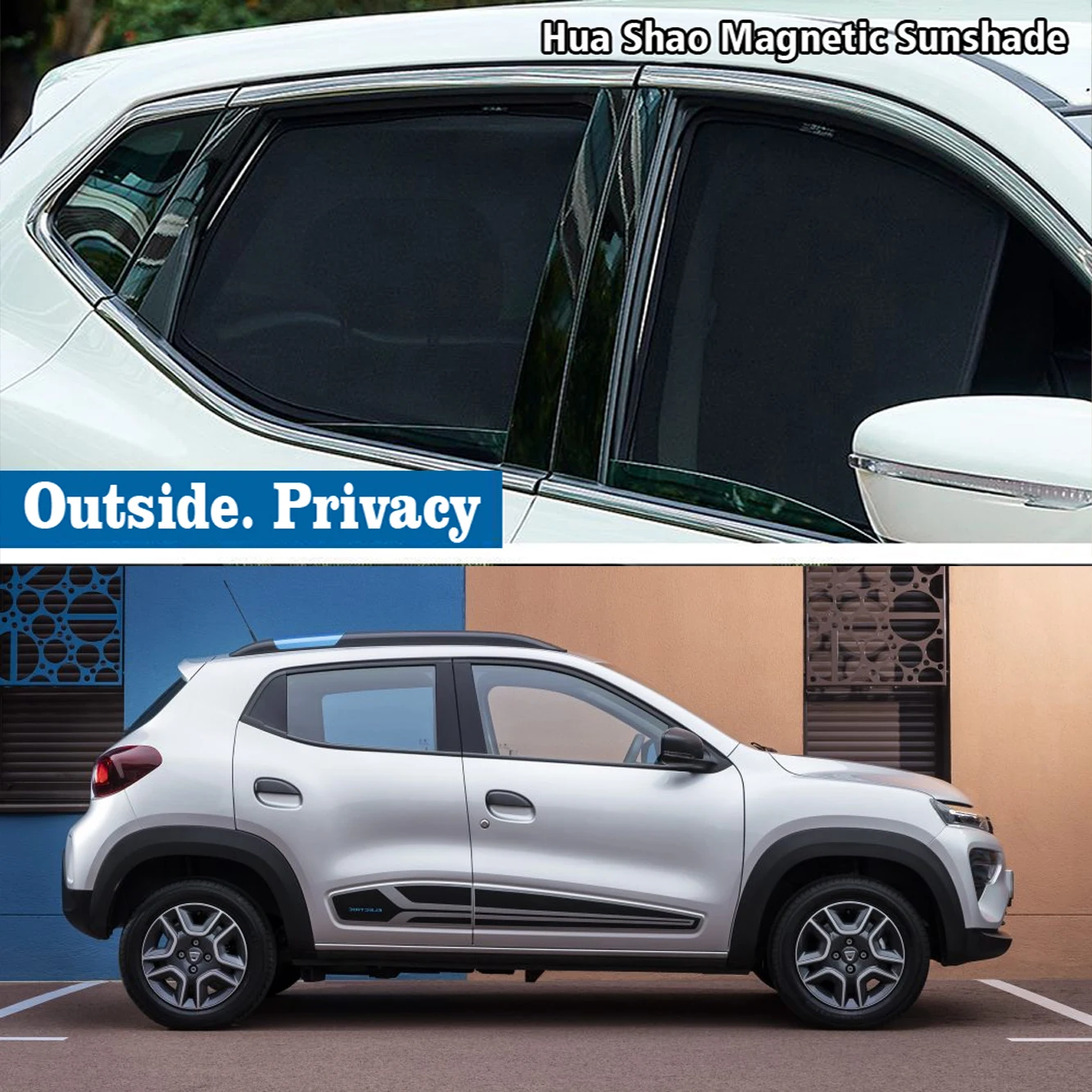 Magnetic Car Sunshade Shield Front Windshield Frame Curtain Sun Shade Auto for Renault Kwid K-ZE Dacia Spring E-Tech 2016-2024