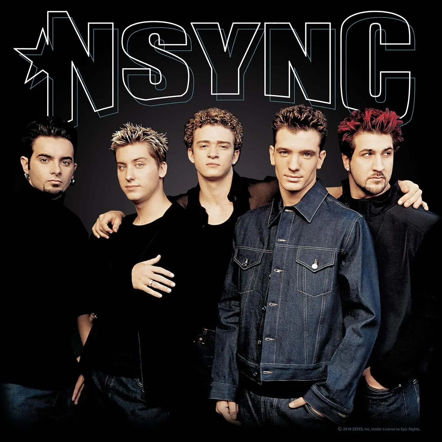 NSYNC Stark Group Shot Black Adult T-Shirt Tee