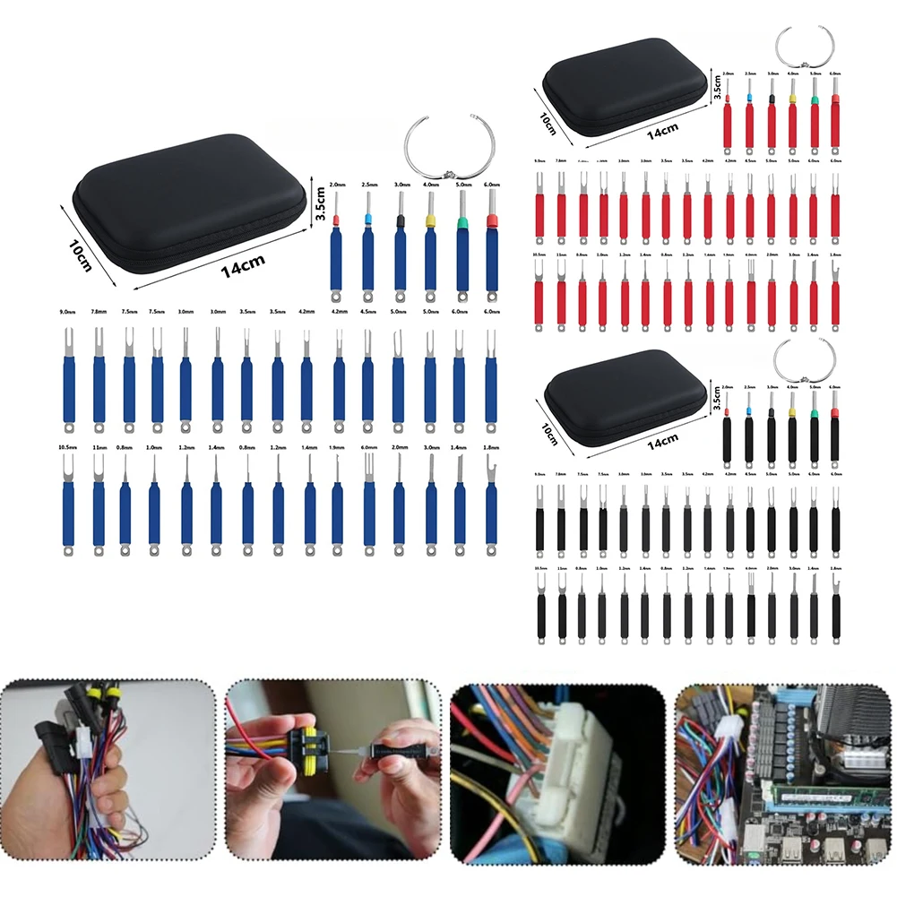 Juego de Herramientas de extracción de terminales de coche, 36 piezas, herramienta extractora de pines, liberación de conector de cable eléctrico, eyectores de terminales