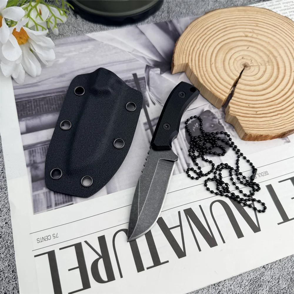 High-Quality Hiking Neck-Mounted Knife 8Cr13Mov Blade G10 Handle Durable Knife Outdoor Fishing Climbing Camping