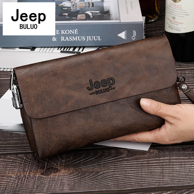 JEEP BULUO Brand PU Leather Clutch Bag In Three Colors New Style Men s Wallet Long Card Bag Men s Wallet Zipper Large Space