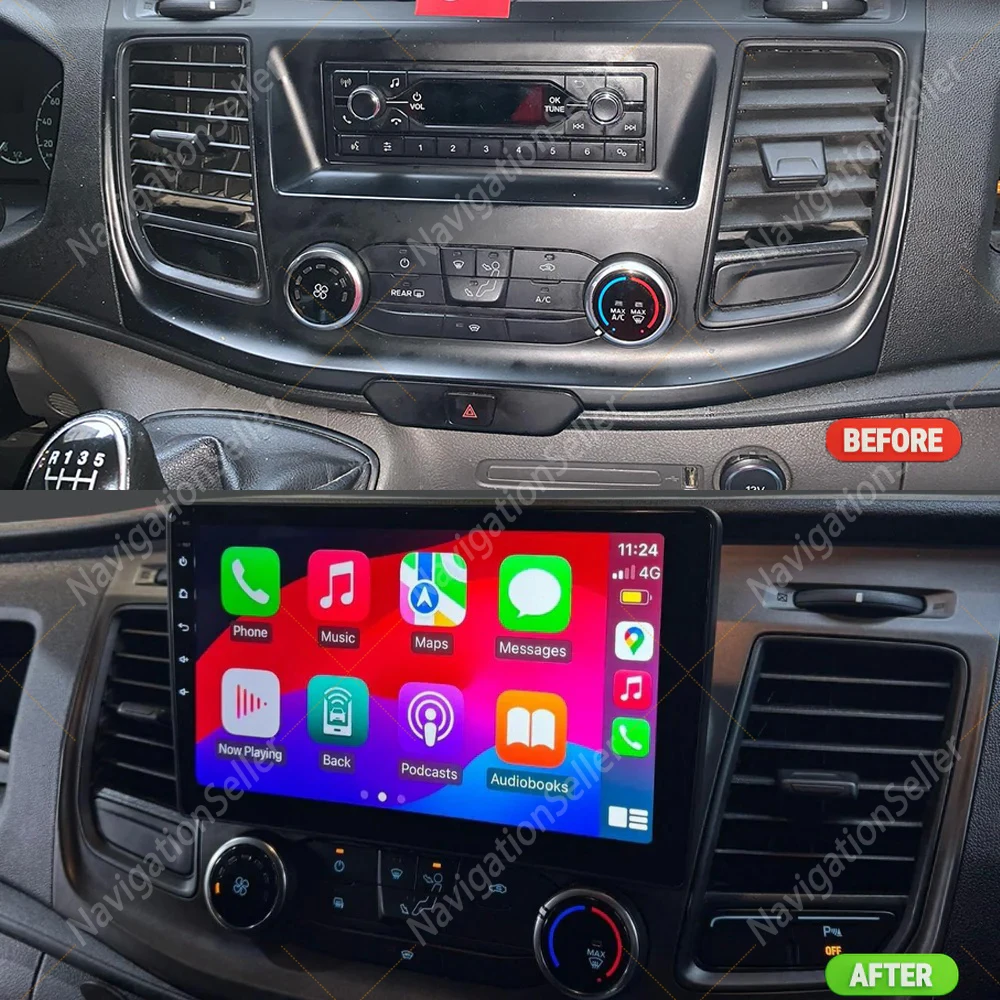 

Carplay Screen For Ford Transit Custom 2018 2019 2020 2021 2022 2023 2024 Android Auto Radio Stereo Multimedia Head Unit Gps DAB
