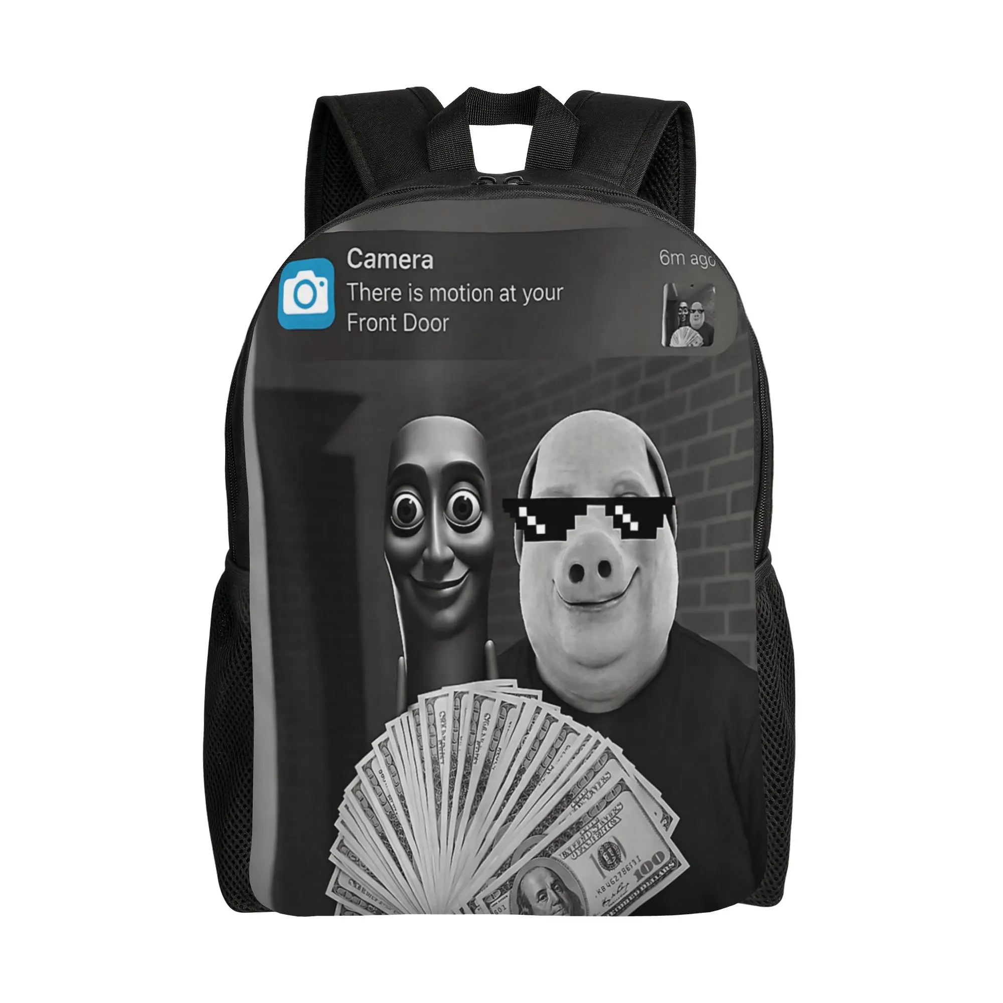 Tung Tung Tung Sahur John Pork (2) Backpack  Unisex Polyester Cycling Backpacks Soft Kawaii School Bags Rucksack
