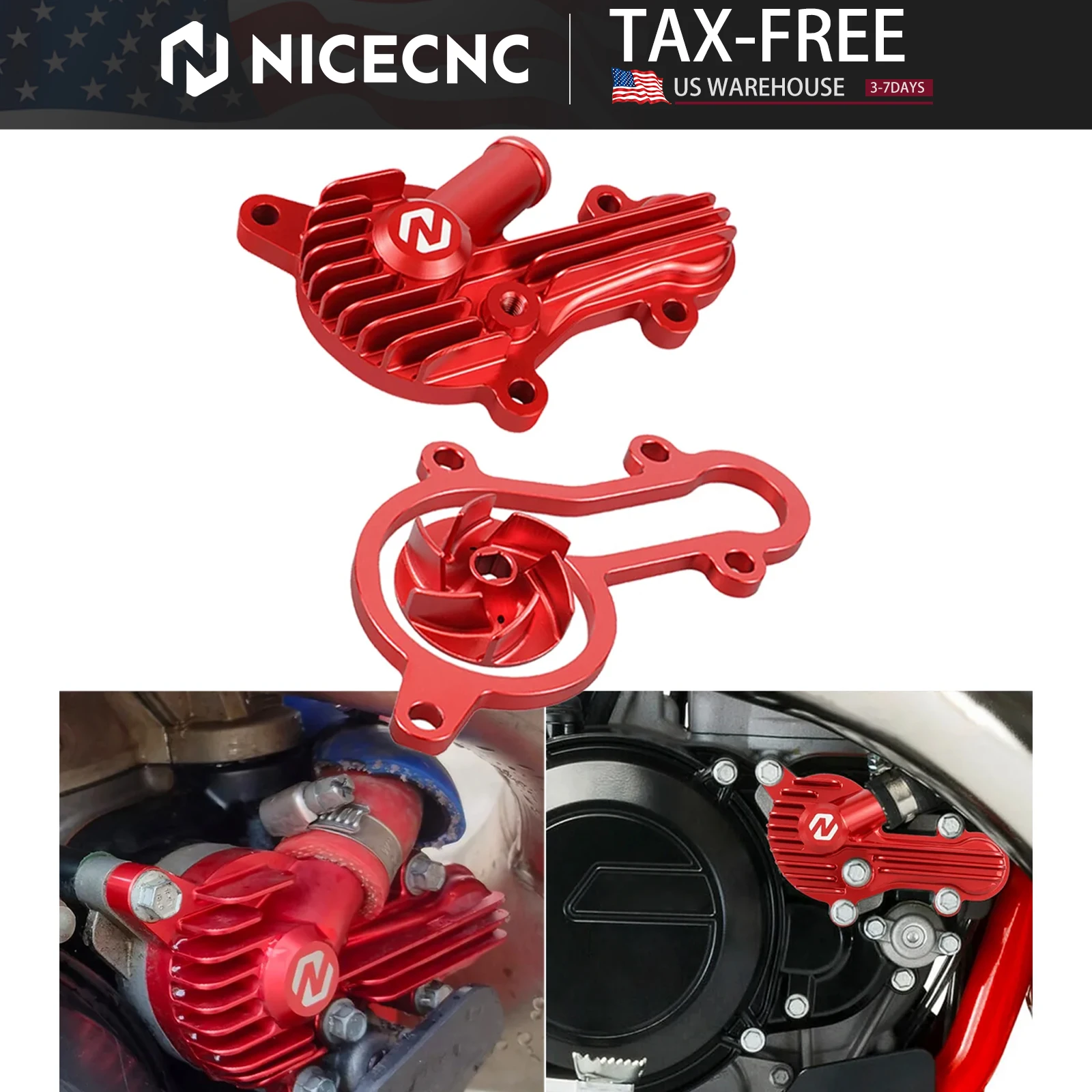 

(US Stock) NICECNC For Beta XTRAINER 300 250 2017-2024 RR 300 RR 250 2013-2024 Water Pump Guard Cover Cooler Impeller Spacer Kit