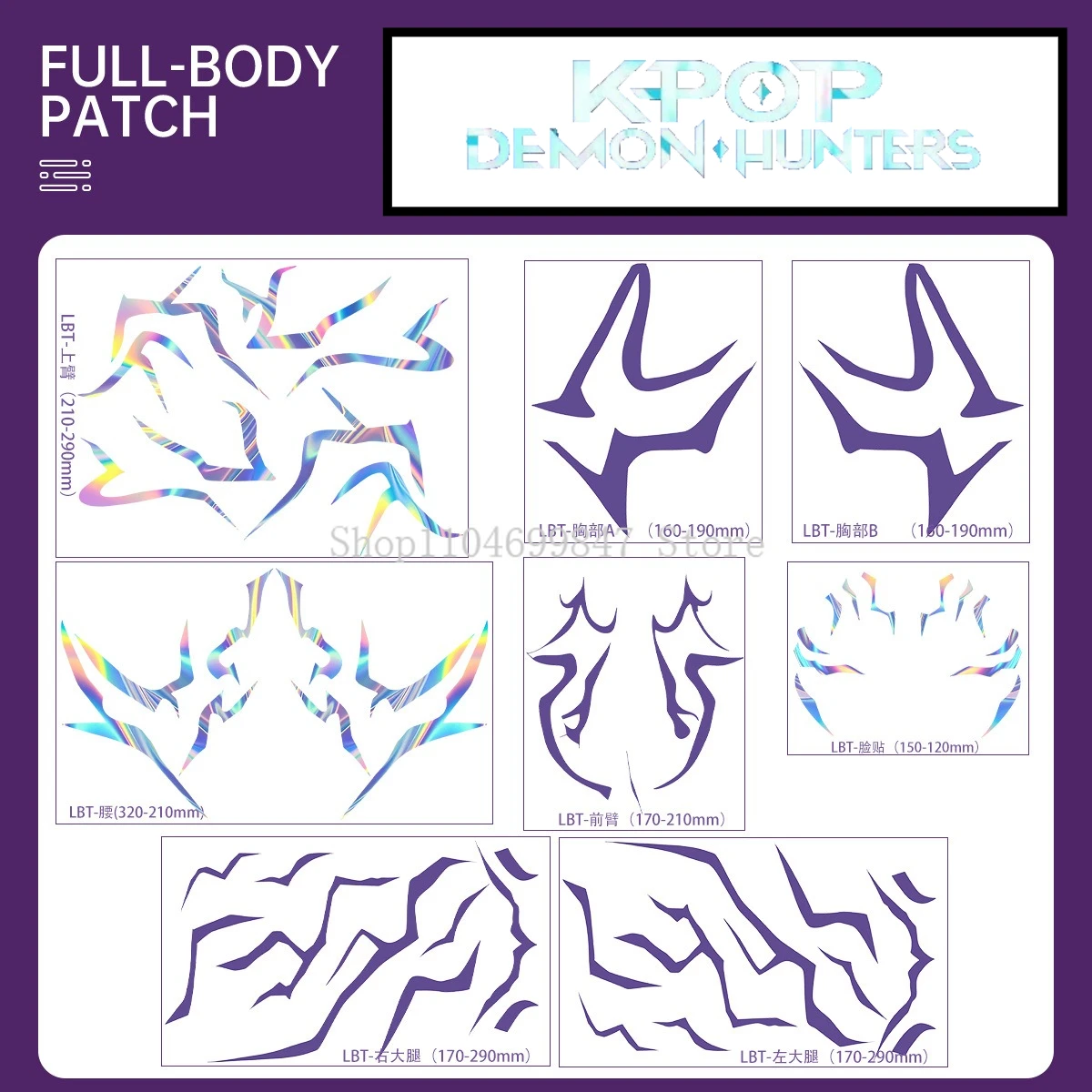 8PCS KPop Dämon Jäger Cosplay Requisiten Temporäre Tattoo Set Rumi Jinu Muster Geburtstag Party HUNTR/X Saja Jungen haloween Tattoos