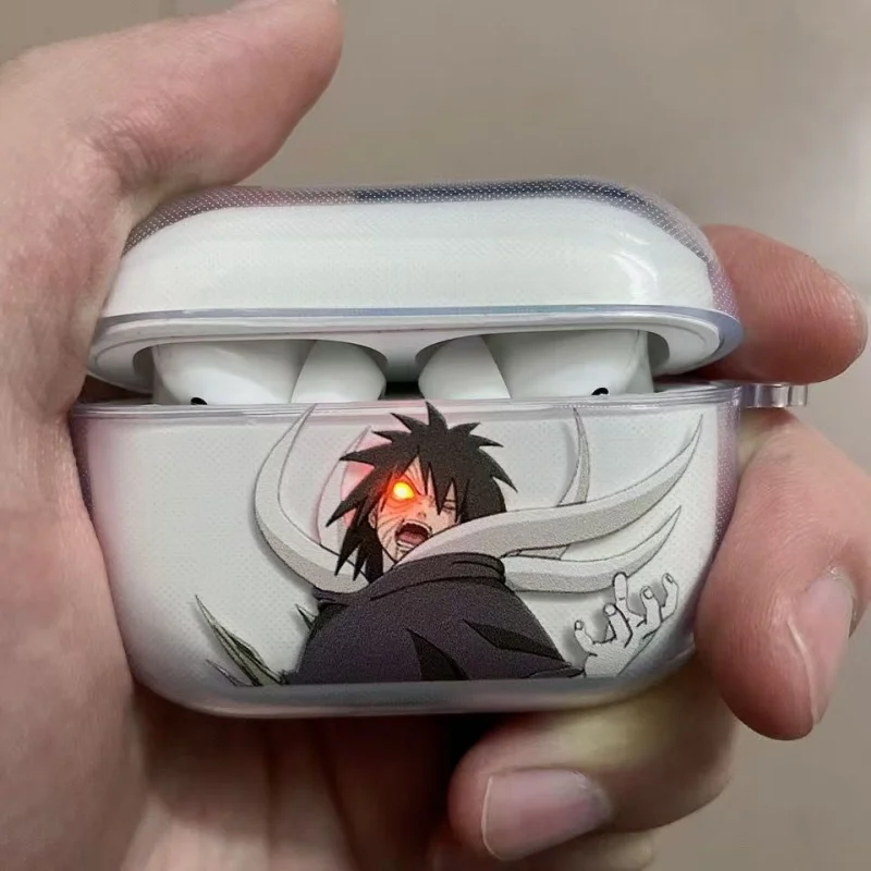 Naruto Madara Glow Eyes Earphone Phone Case for Apple AirPods 1 2 Pro 3 4 Pro2 2nd Obito Bluetooth headset headphone Soft Cover