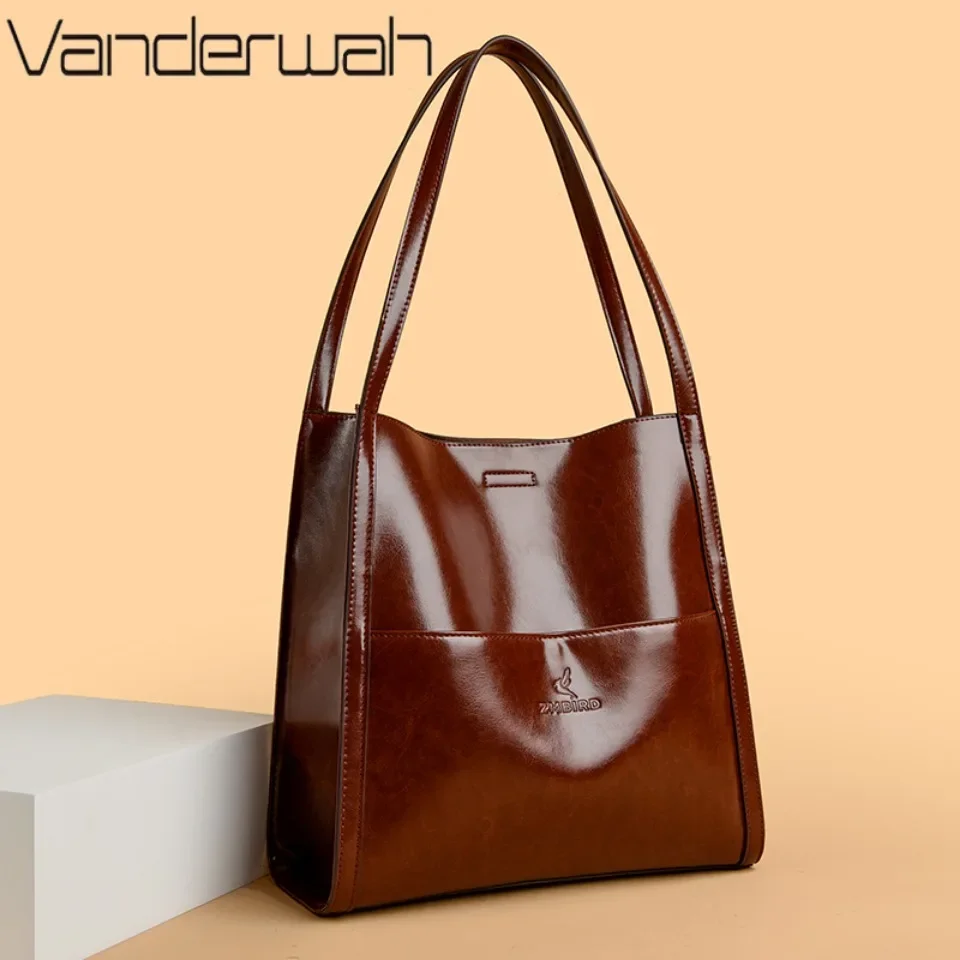 VANDERWAH High Quality PU Leather Shoulder Bag for Women Casual Tote Bags Fashion Ladies Purse Handbag Messenger Commuter Sac